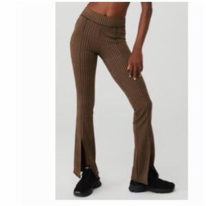 Alo Yoga Jacquard High-waist Glenplaid Flutter Legging Cinnamon Sz M